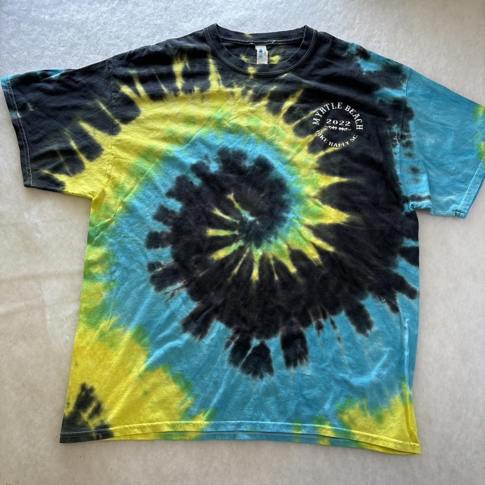 2022 Myrtle Beach Bike Week Tie-dye Graphic T-Shirt size XLarge